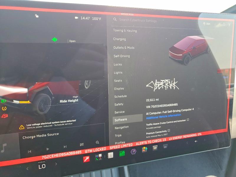 63935686 :رقم المزاد ، 7G2CEHED9SA069485 vin ، 2025 Tesla Cybertruck مزاد بيع