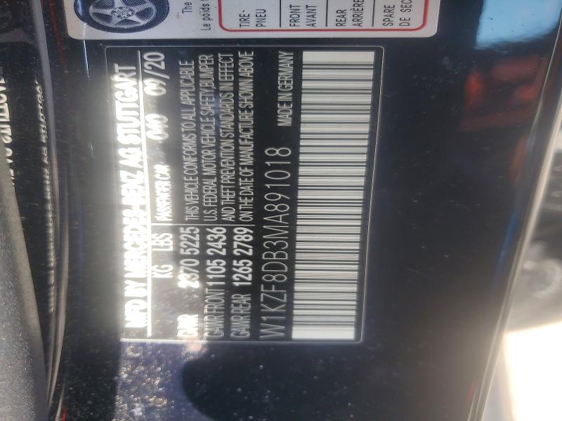 Aukcja sprzedaży 2021 Mercedes-benz E, vin: W1KZF8DB3MA891018, numer aukcji: 64987126