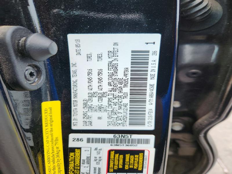 Продажа на аукционе авто 2018 Toyota Tacoma, vin: 5TFAX5GN1JX121482, номер лота: 63940906