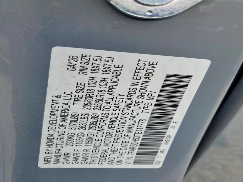63916366 :رقم المزاد ، 7FARS6H53TE117778 vin ، 2026 Honda Cr-v مزاد بيع
