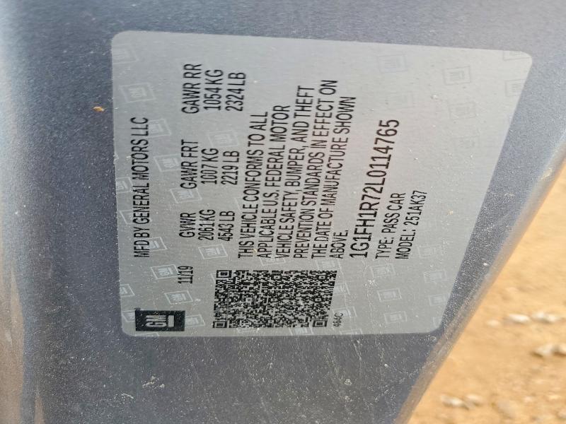 63213996 :رقم المزاد ، 1G1FH1R72L0114765 vin ، 2020 Chevrolet Camaro مزاد بيع
