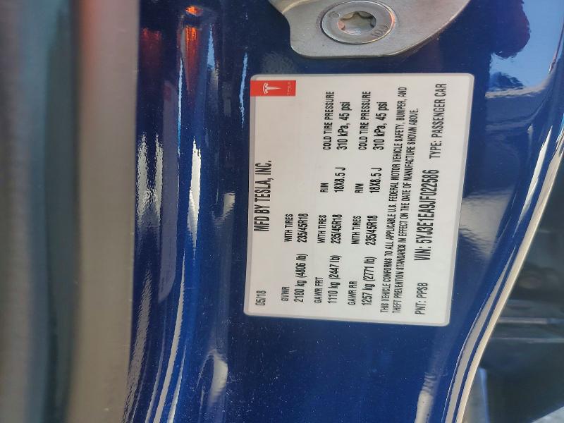 Aukcja sprzedaży 2018 Tesla Model 3, vin: 5YJ3E1EA9JF022586, numer aukcji: 63245586