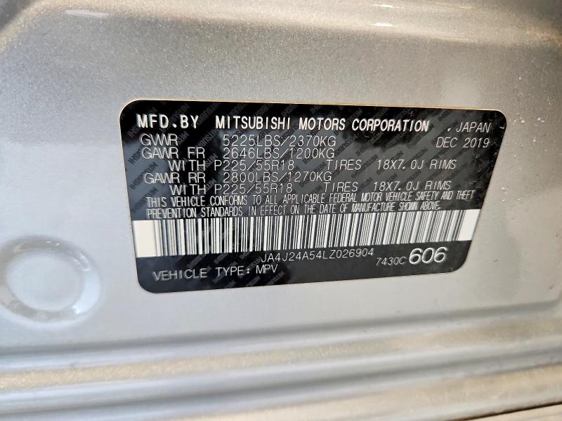Продаж на аукціоні авто 2020 Mitsubishi Outlander, vin: JA4J24A54LZ026904, номер лоту: 62933346
