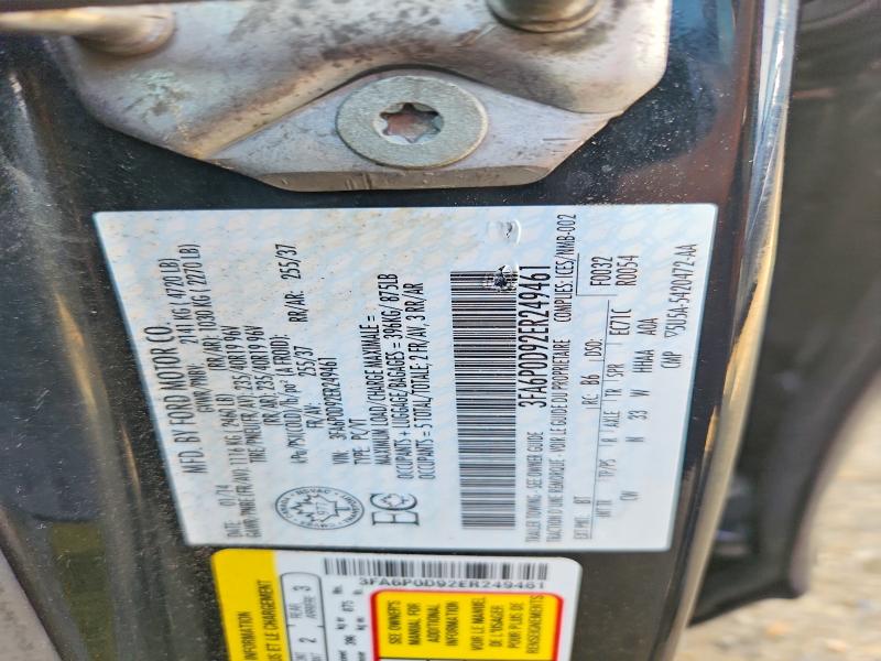 2014 Ford Fusion მანქანა იყიდება აუქციონზე, vin: 3FA6P0D92ER249461, აუქციონის ნომერი: 65166136