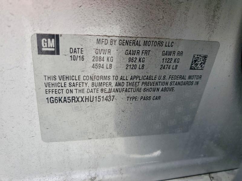 Продаж на аукціоні авто 2017 Cadillac Ct6, vin: 1G6KA5RXXHU151437, номер лоту: 66791466