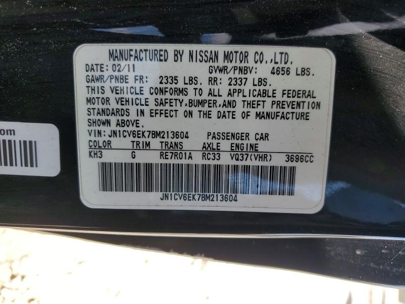 Auction sale of the 2011 Infiniti G37 Coupe, vin: JN1CV6EK7BM213604, lot number: 66485956