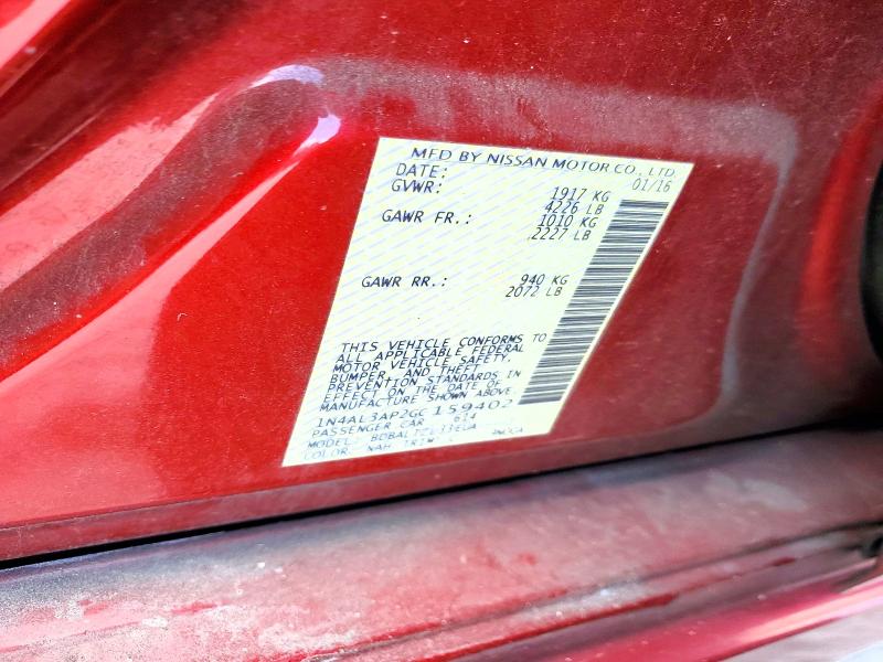 Продажа на аукционе авто 2016 Nissan Altima, vin: 1N4AL3AP2GC159402, номер лота: 65261946