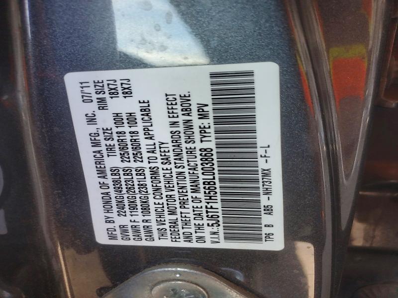 Продажа на аукционе авто 2011 Honda Accord Crosstour, vin: 5J6TF1H56BL003868, номер лота: 65055706