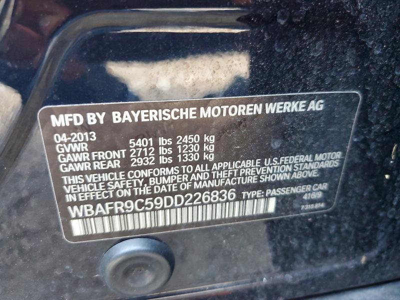 Aukcja sprzedaży 2013 Bmw 550, vin: WBAFR9C59DD226836, numer aukcji: 63642916