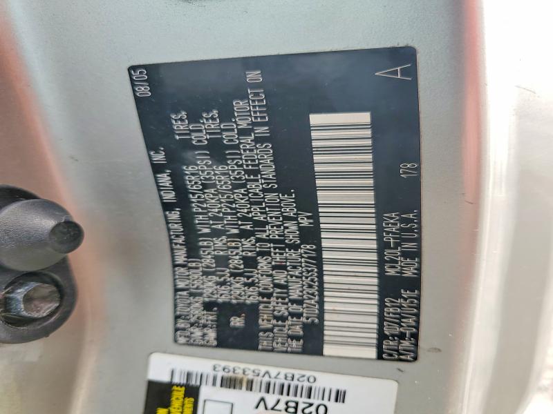 63572736 :رقم المزاد ، 5TDZA23C25S377178 vin ، 2005 Toyota Sienna مزاد بيع