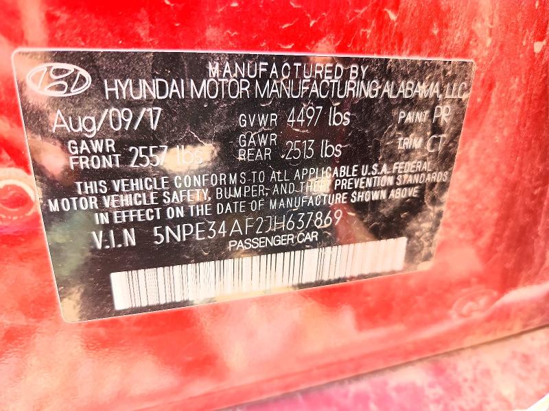 Aukcja sprzedaży 2018 Hyundai Sonata, vin: 5NPE34AF2JH637869, numer aukcji: 65027166