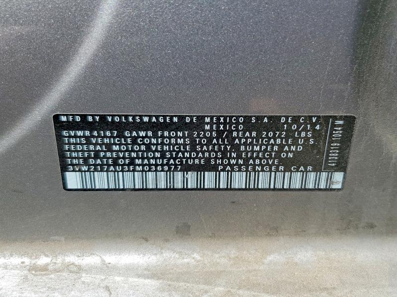 Aukcja sprzedaży 2015 Volkswagen Golf, vin: 3VW217AU3FM036977, numer aukcji: 65567676
