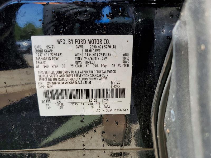Продажа на аукционе авто 2021 Ford Edge, vin: 2FMPK3G9XMBA24515, номер лота: 66966856