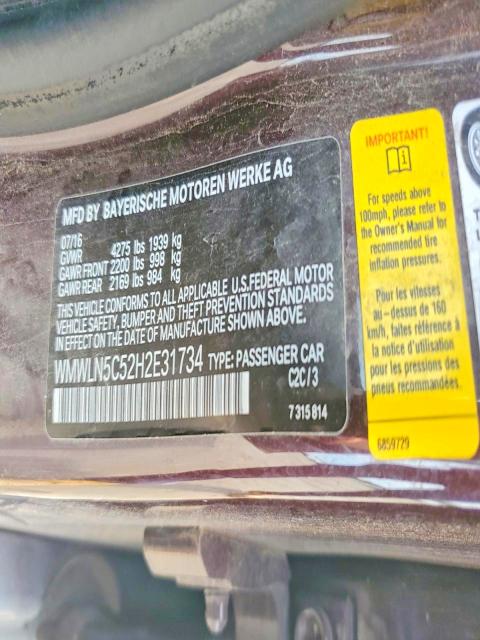 2017 Mini Cooper მანქანა იყიდება აუქციონზე, vin: WMWLN5C52H2E31734, აუქციონის ნომერი: 66840726