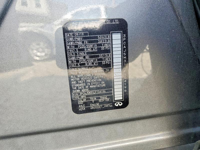 2020 Infiniti Qx50 მანქანა იყიდება აუქციონზე, vin: 3PCAJ5M31LF104196, აუქციონის ნომერი: 61845256