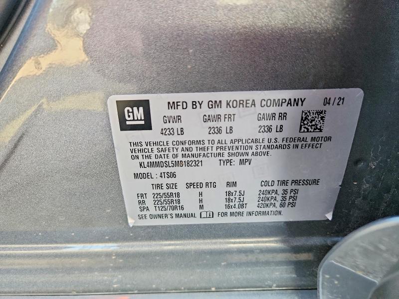 2021 Buick Encore Gx მანქანა იყიდება აუქციონზე, vin: KL4MMDSL5MB182321, აუქციონის ნომერი: 66625946
