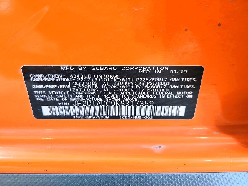 Продаж на аукціоні авто 2019 Subaru Crosstrek, vin: JF2GTADC9K8317359, номер лоту: 64790516