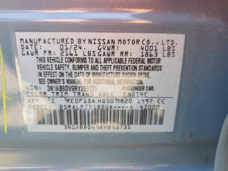 Продажа на аукционе авто 2024 Nissan Sentra, vin: 3N1AB8DV9RY293731, номер лота: 64791706