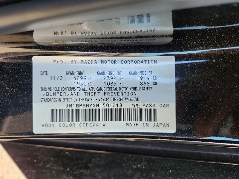 Aukcja sprzedaży 2022 Mazda 3, vin: JM1BPBNYXN1501218, numer aukcji: 64636926
