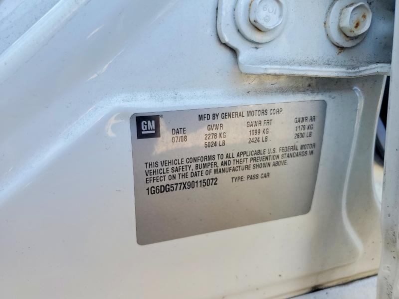 2009 Cadillac Cts მანქანა იყიდება აუქციონზე, vin: 1G6DG577X90115072, აუქციონის ნომერი: 66755496