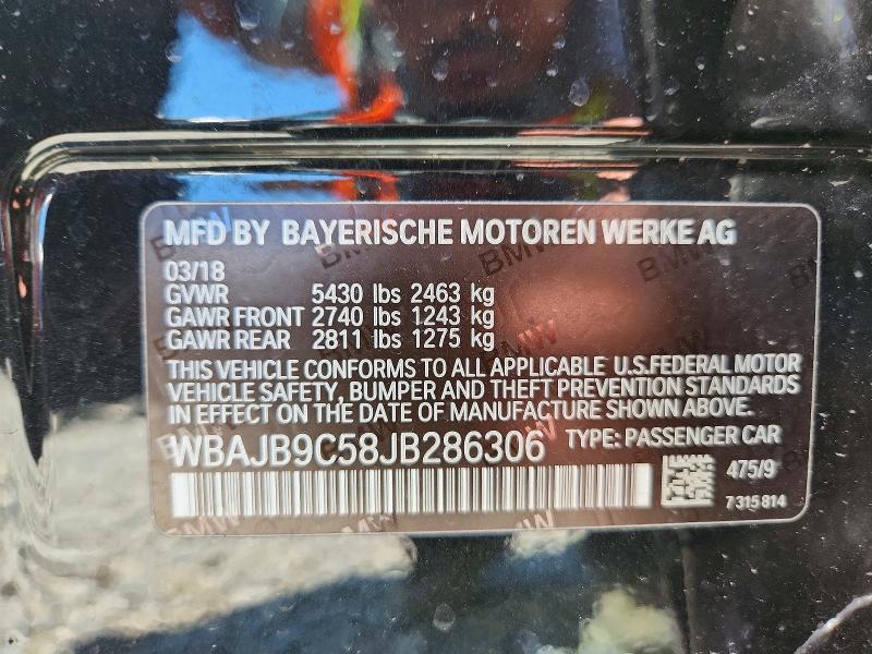65121696 :رقم المزاد ، WBAJB9C58JB286306 vin ، 2018 Bmw M550xi مزاد بيع