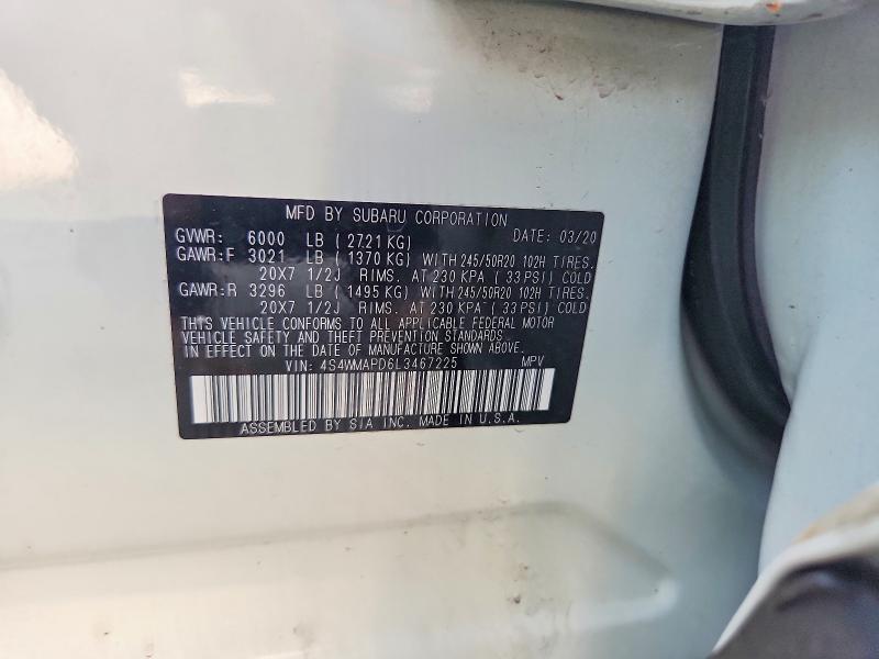 Продажа на аукционе авто 2020 Subaru Ascent, vin: 4S4WMAPD6L3467225, номер лота: 62821136