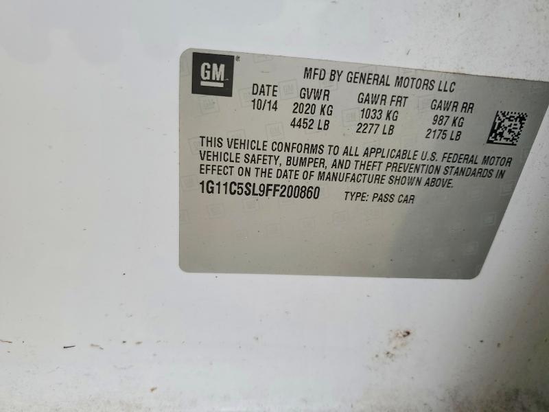 Aukcja sprzedaży 2015 Chevrolet Malibu, vin: 1G11C5SL9FF200860, numer aukcji: 64968246