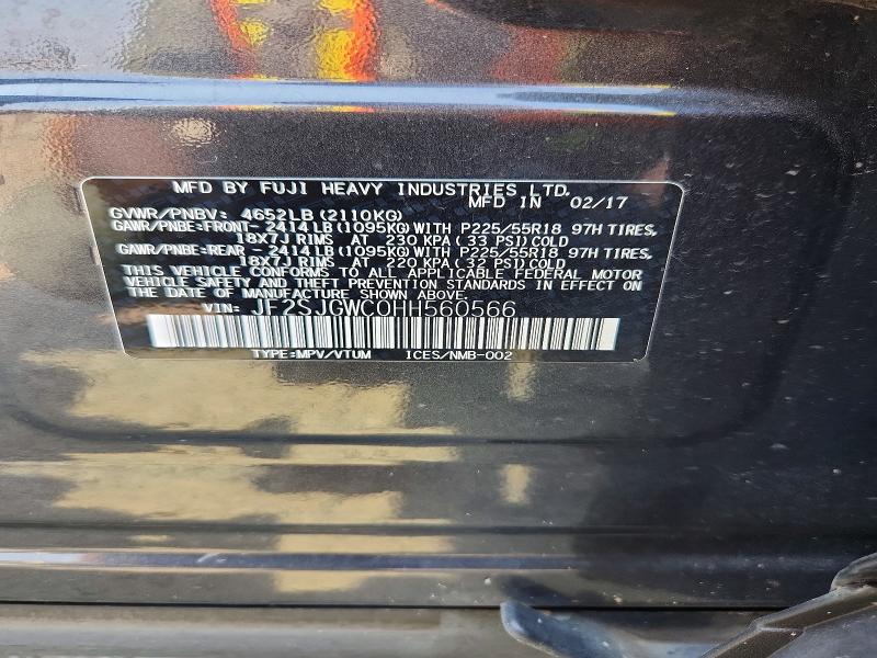 64910716 :رقم المزاد ، JF2SJGWC0HH560566 vin ، 2017 Subaru Forester مزاد بيع