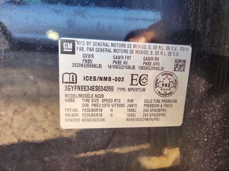 66345576 :رقم المزاد ، 3GYFNEE34ES634269 vin ، 2014 Cadillac Srx مزاد بيع
