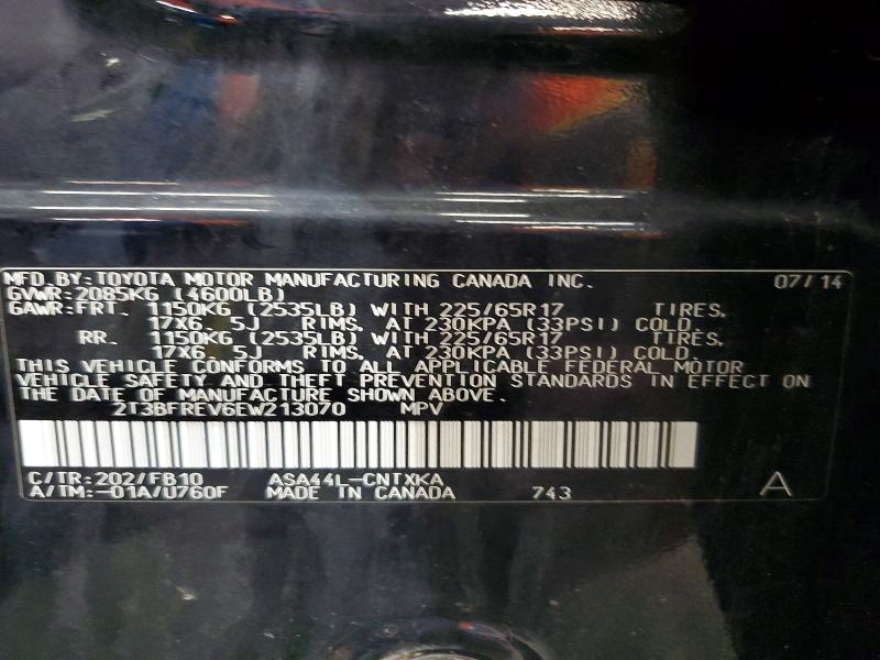 Aukcja sprzedaży 2014 Toyota Rav4, vin: 2T3BFREV6EW213070, numer aukcji: 64184056
