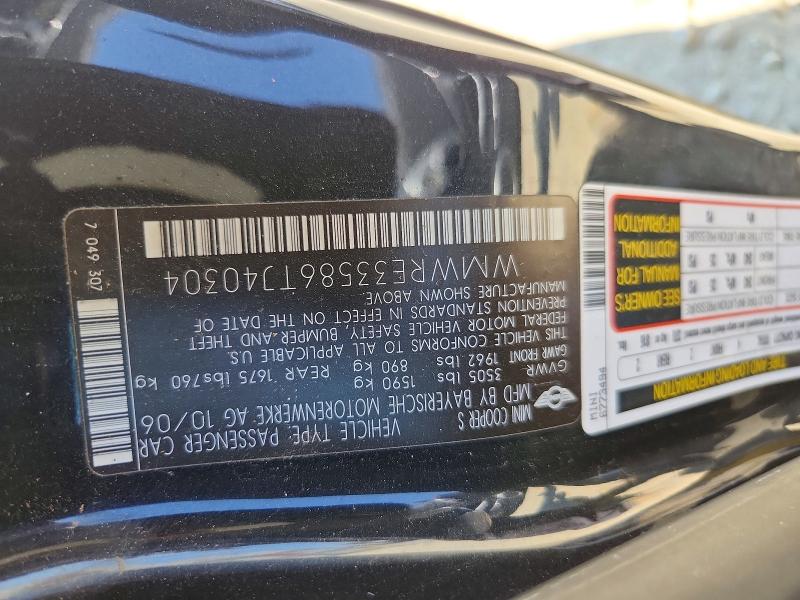 Продаж на аукціоні авто 2006 Mini Cooper, vin: WMWRE33586TJ40304, номер лоту: 64623406