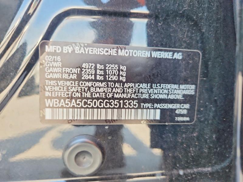Aukcja sprzedaży 2016 Bmw 528, vin: WBA5A5C50GG351335, numer aukcji: 64953376
