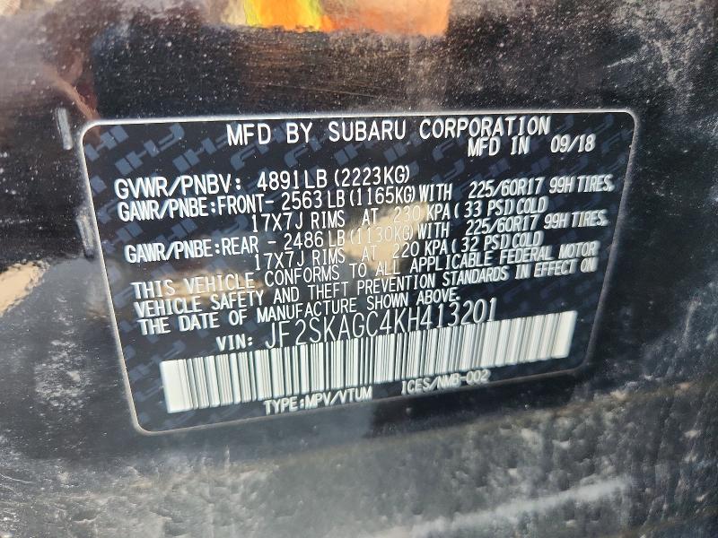 Продажа на аукционе авто 2019 Subaru Forester, vin: JF2SKAGC4KH413201, номер лота: 64911486