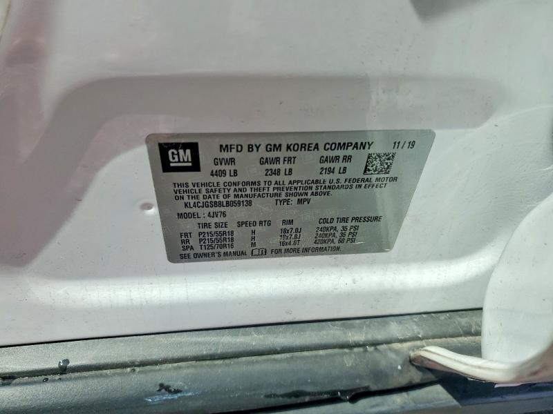 Aukcja sprzedaży 2020 Buick Encore, vin: KL4CJGSB8LB059138, numer aukcji: 65551296