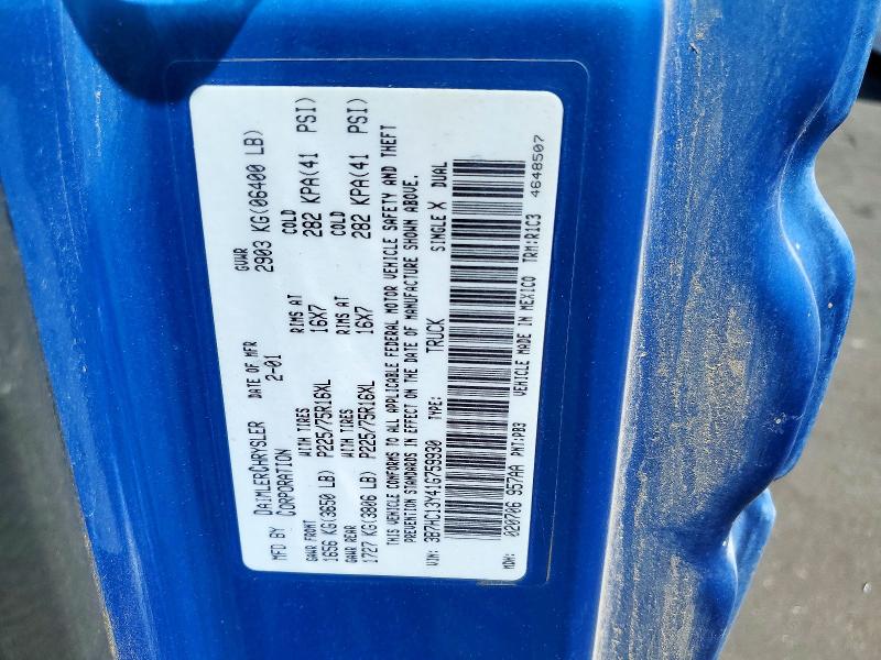 2001 Dodge Ram 1500 მანქანა იყიდება აუქციონზე, vin: 3B7HC13Y41G759930, აუქციონის ნომერი: 64608966