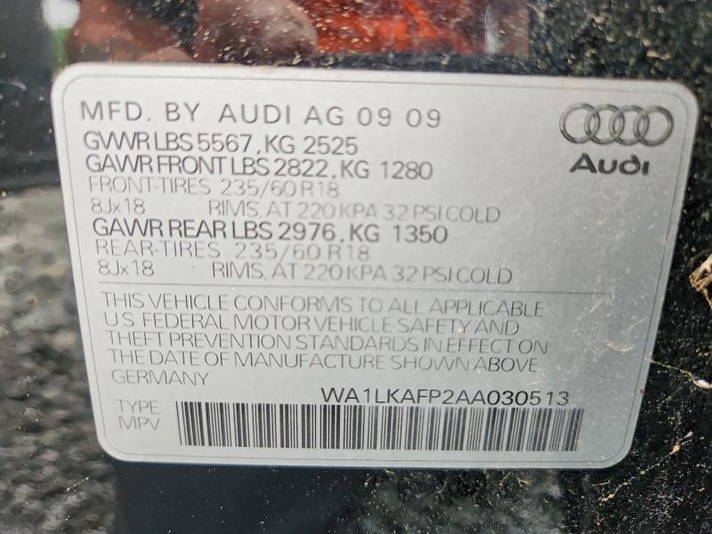 Aukcja sprzedaży 2010 Audi Q5, vin: WA1LKAFP2AA030513, numer aukcji: 65923756