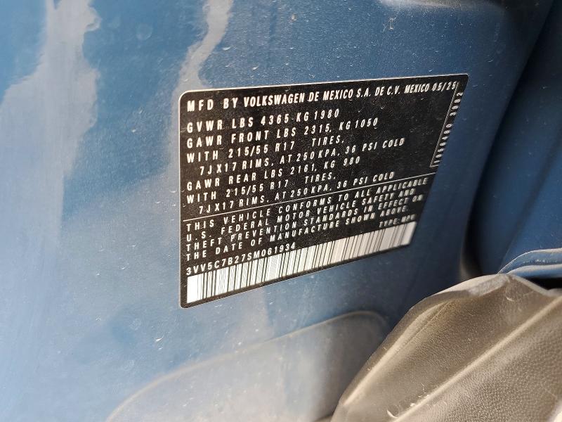 Aukcja sprzedaży 2025 Volkswagen Taos, vin: 3VV5C7B27SM061934, numer aukcji: 66511226