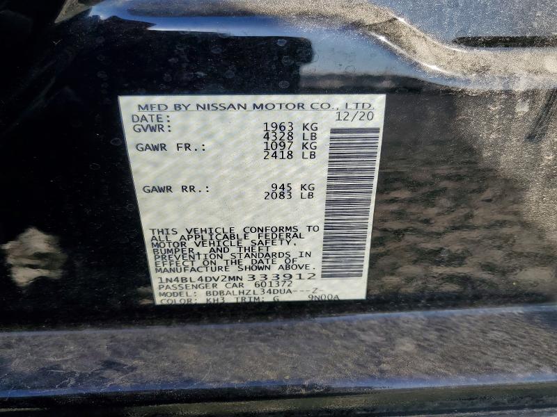 Aukcja sprzedaży 2021 Nissan Altima, vin: 1N4BL4DV2MN333912, numer aukcji: 66318886