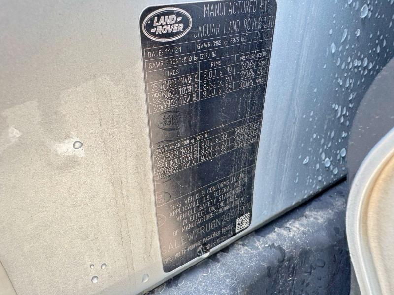 2022 Land Rover Defender მანქანა იყიდება აუქციონზე, vin: SALEW7RU6N2097910, აუქციონის ნომერი: 65170936