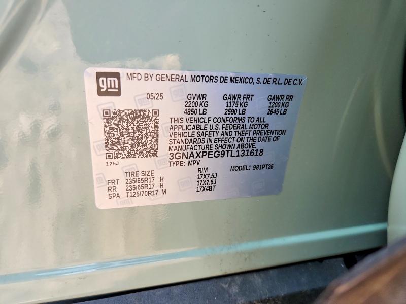 Продаж на аукціоні авто 2026 Chevrolet Equinox, vin: 3GNAXPEG9TL131618, номер лоту: 66177536