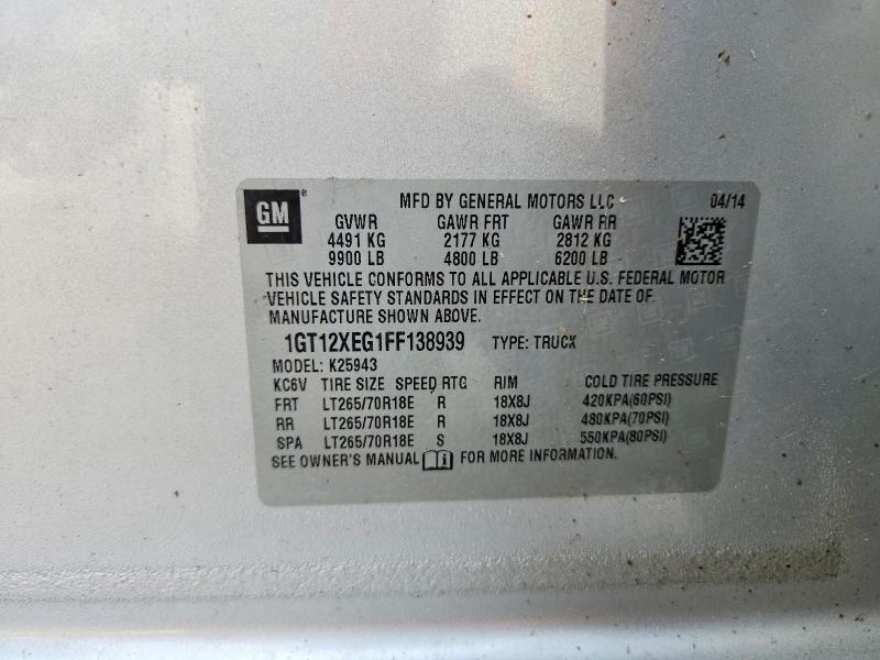 Продажа на аукционе авто 2015 Gmc Sierra, vin: 1GT12XEG1FF138939, номер лота: 64575266
