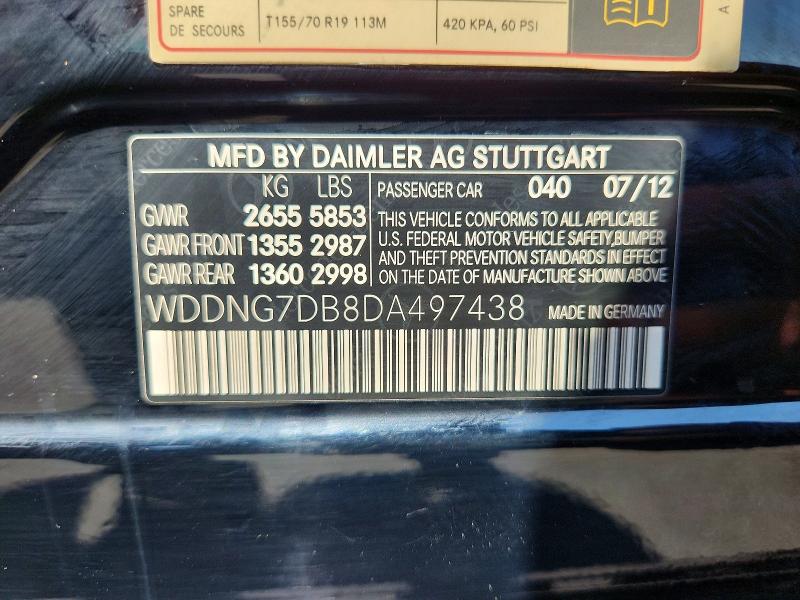 Aukcja sprzedaży 2013 Mercedes-benz S, vin: WDDNG7DB8DA497438, numer aukcji: 64771786