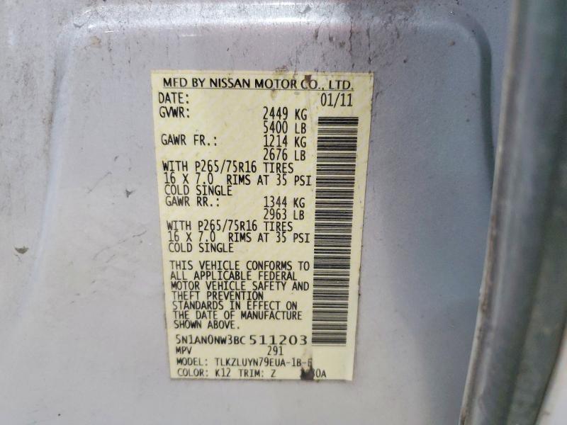 Aukcja sprzedaży 2011 Nissan Xterra, vin: 5N1AN0NW3BC511203, numer aukcji: 63200276