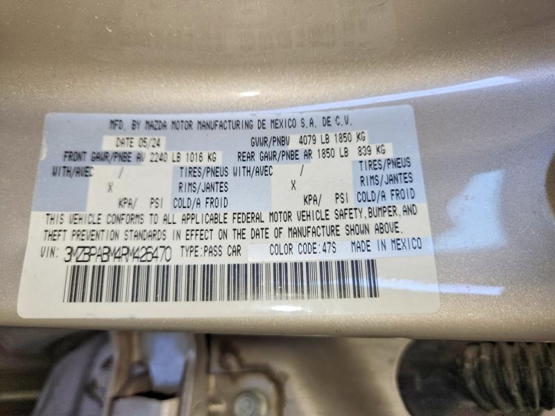 Aukcja sprzedaży 2024 Mazda 3, vin: 3MZBPABM4RM426470, numer aukcji: 66334366