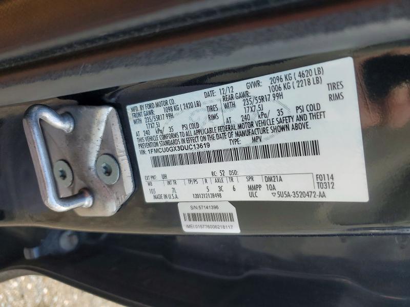 Продажа на аукционе авто 2013 Ford Escape, vin: 1FMCU0GX3DUC13619, номер лота: 64702476