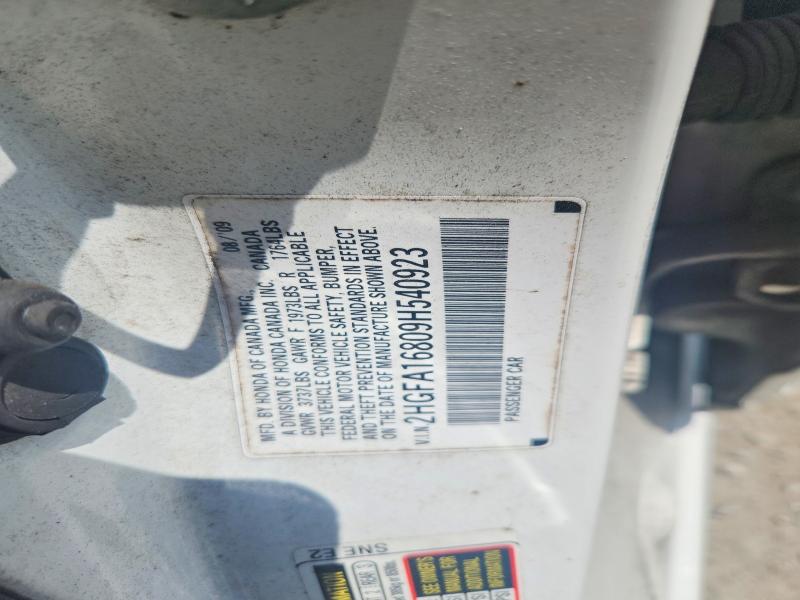 63657556 :رقم المزاد ، 2HGFA16809H540923 vin ، 2009 Honda Civic مزاد بيع