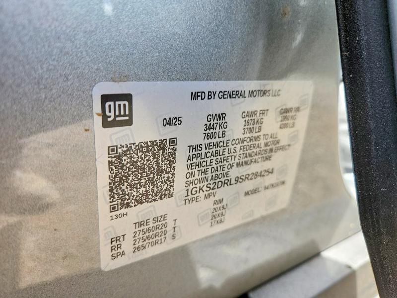 64694256 :رقم المزاد ، 1GKS2DRL9SR284254 vin ، 2025 Gmc Yukon مزاد بيع