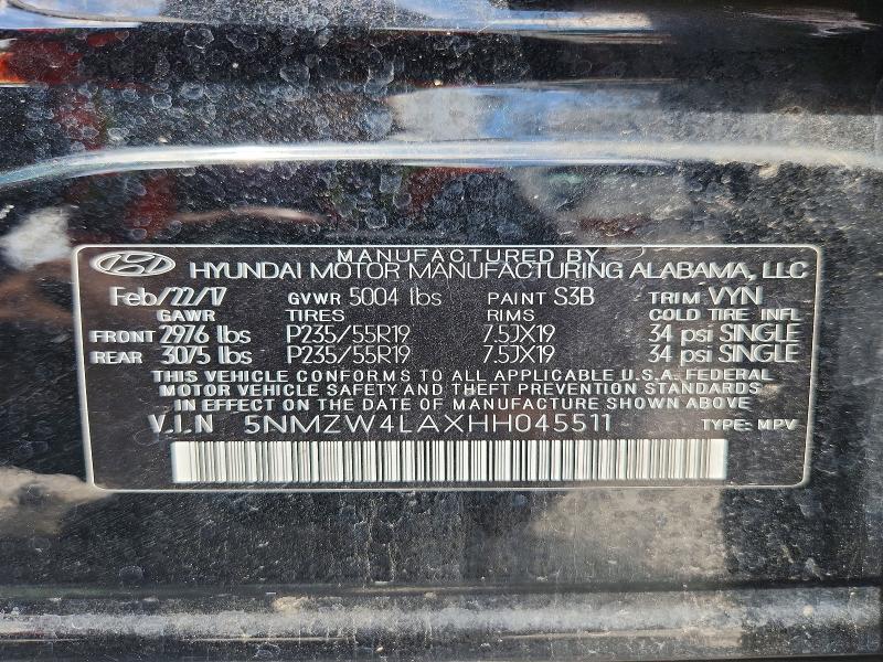 2017 Hyundai Santa Fe Sport მანქანა იყიდება აუქციონზე, vin: 5NMZW4LAXHH045511, აუქციონის ნომერი: 64042046