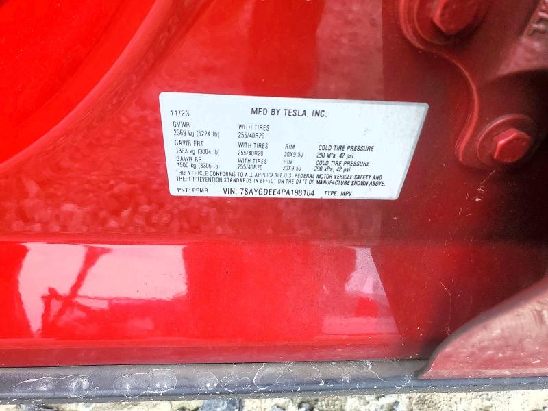 Продажа на аукционе авто 2023 Tesla Model Y, vin: 7SAYGDEE4PA198104, номер лота: 65725296