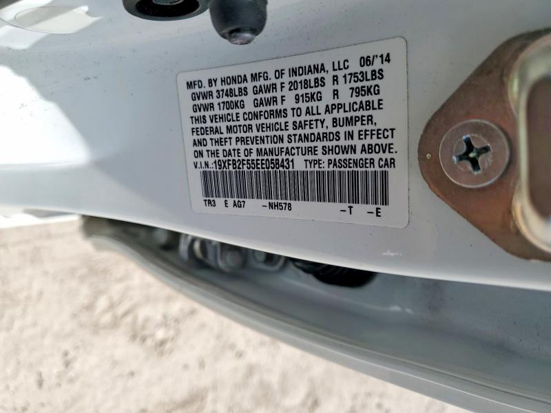 Продаж на аукціоні авто 2014 Honda Civic, vin: 19XFB2F55EE058431, номер лоту: 65299836